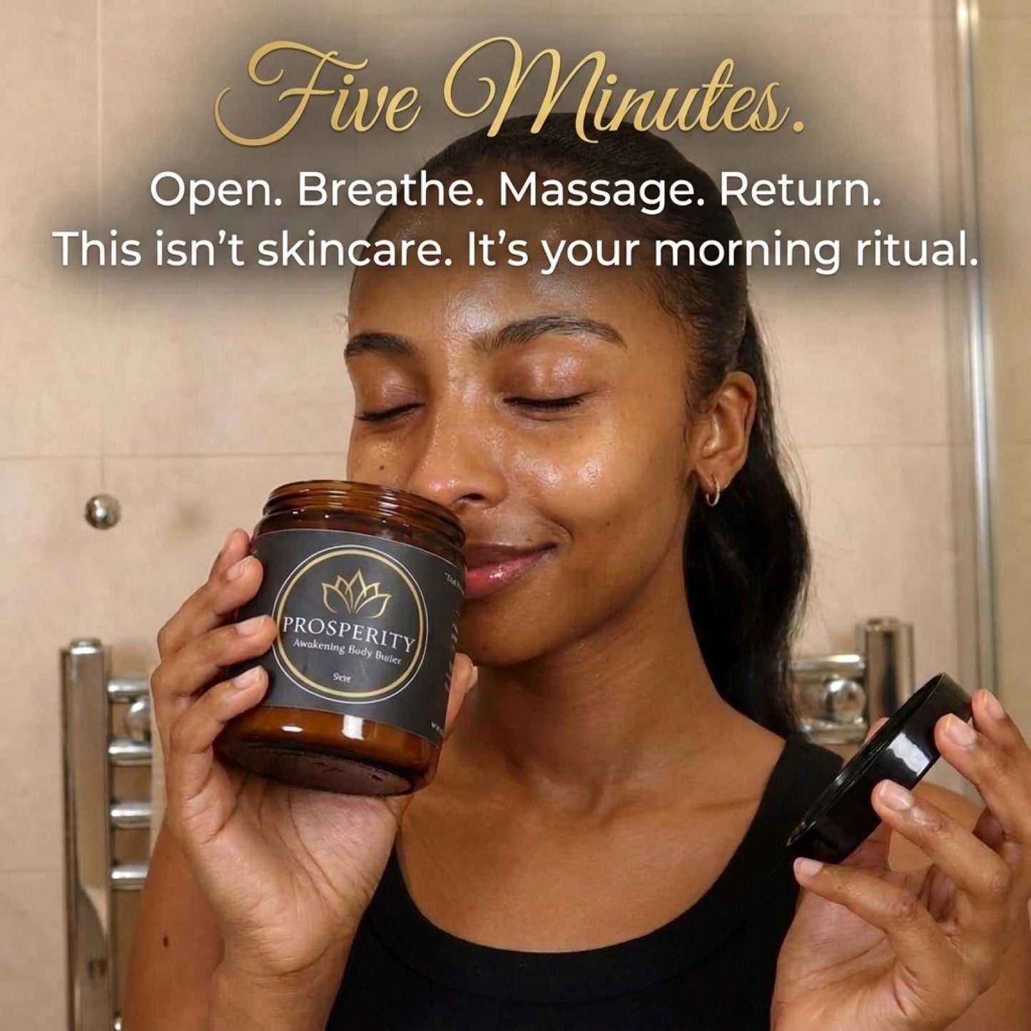 Five minutes: open, breathe, massage, return — your morning ritual